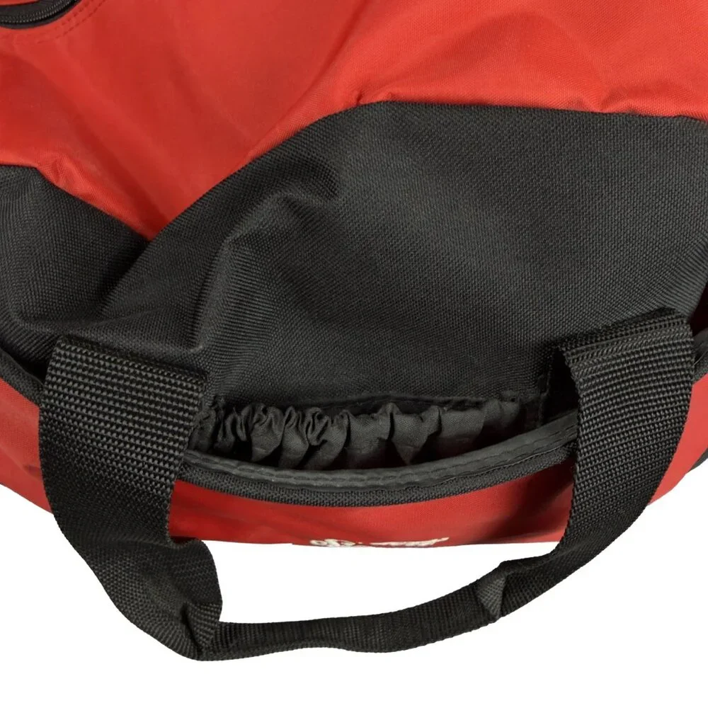 Vintage 90s Leeds Duffel Bag Campbell Soup Company Red Black Gym Travel